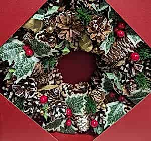 Christmas wreath with Mushrooms