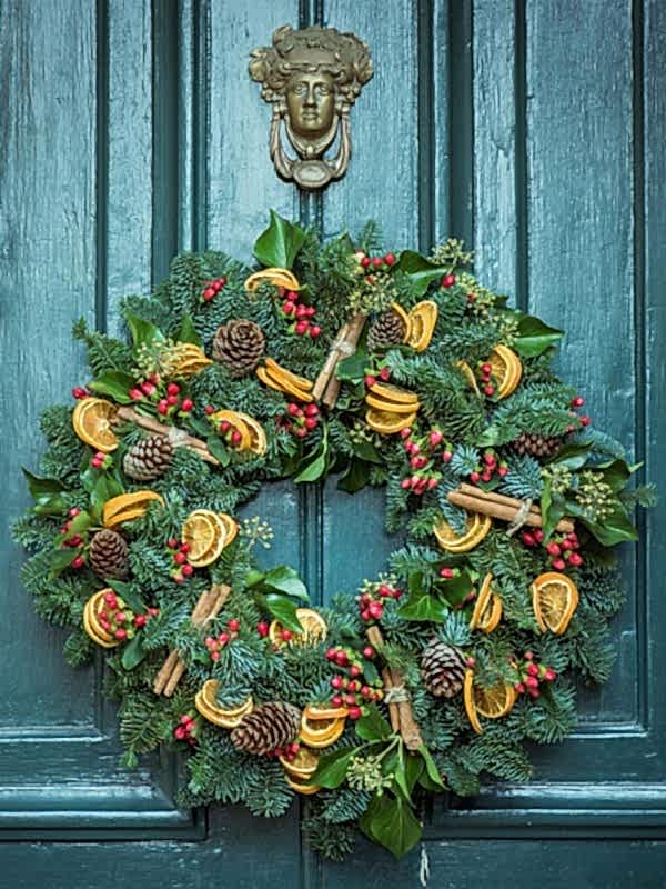 Decorated Christmas wreaths - the secret garden centre -South London